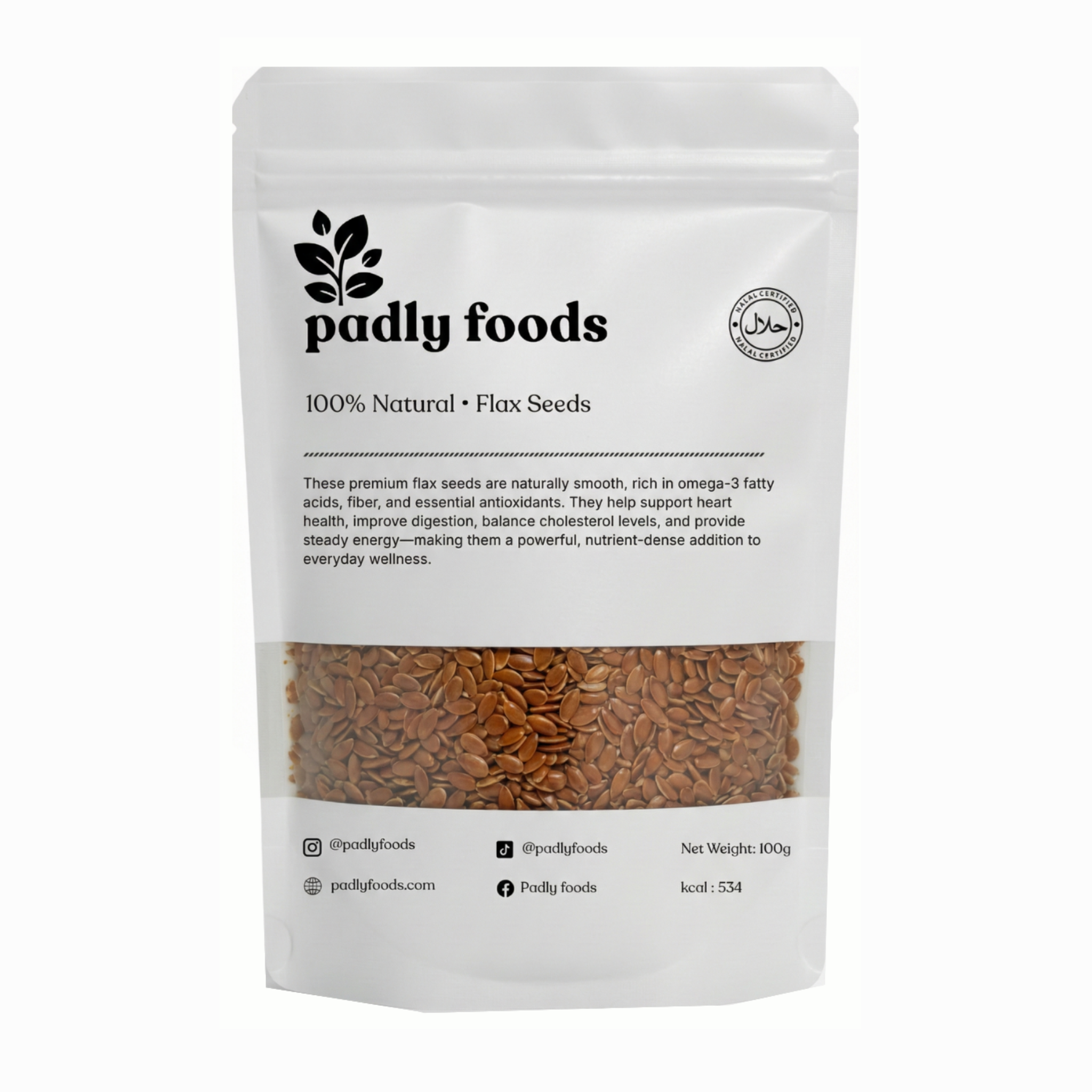 Flax Seeds 100g Pouch by Padly Foods